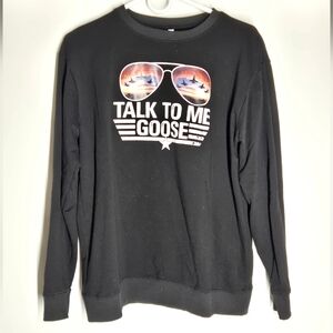 Top Gun 'Talk To Me Goose' Black Graphic Crew Neck